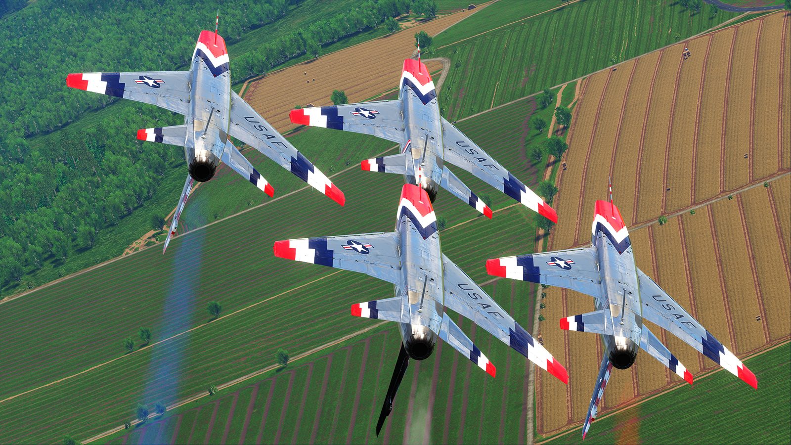 F-100C Super Sabre four-ship formation